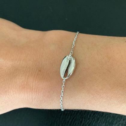 Bracelet Silver Cowrie - 925 - Silver Seashell -..