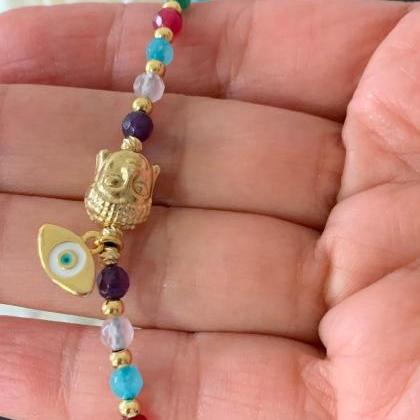 Buddha-evil Eye Natural Stone Bracelet