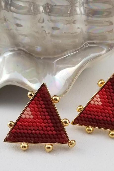 Handmade Miyuki Earrings 24K Gold Plated